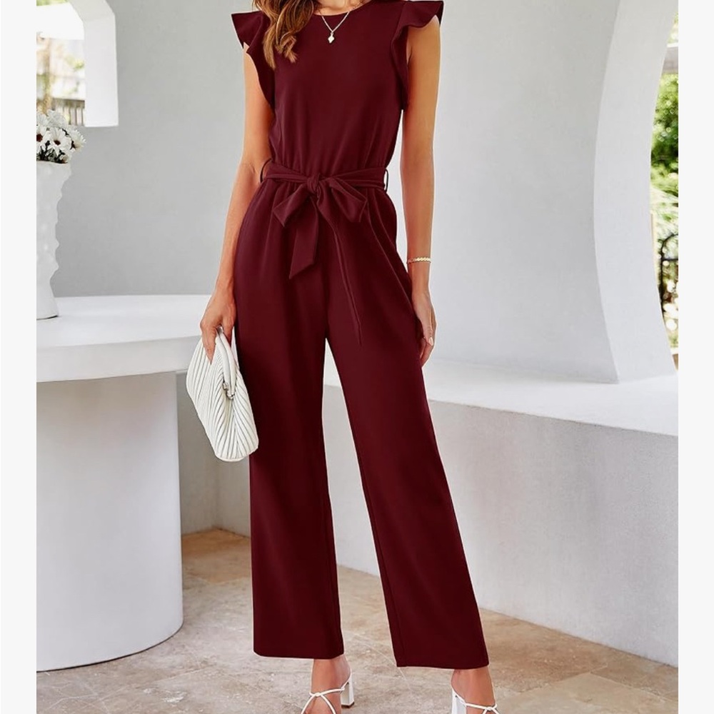 Elegant Burgundy Jumpsuit
